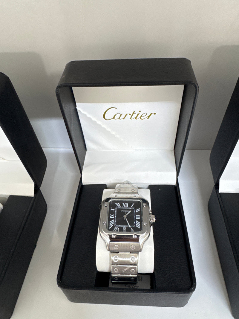 CARTIER SANTOS - BLACK SILVER