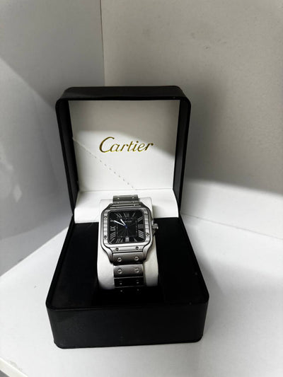CARTIER SANTOS - BLACK SILVER